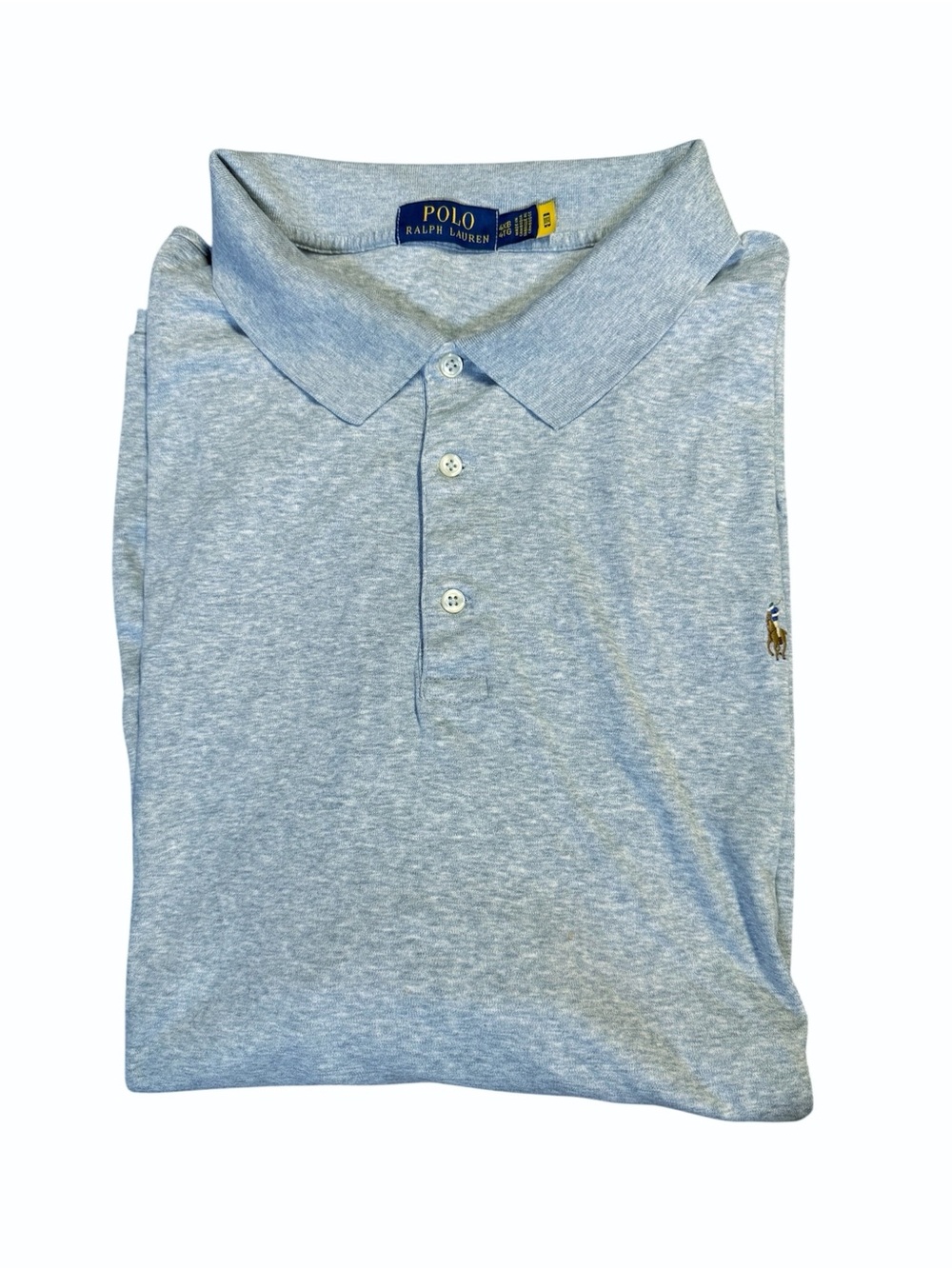 Ralph Lauren Men’s Heather Light Blue Polo Shirt - Picture 1 of 5